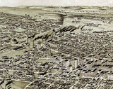 1891 Panoramic Map of Fort Worth Texas