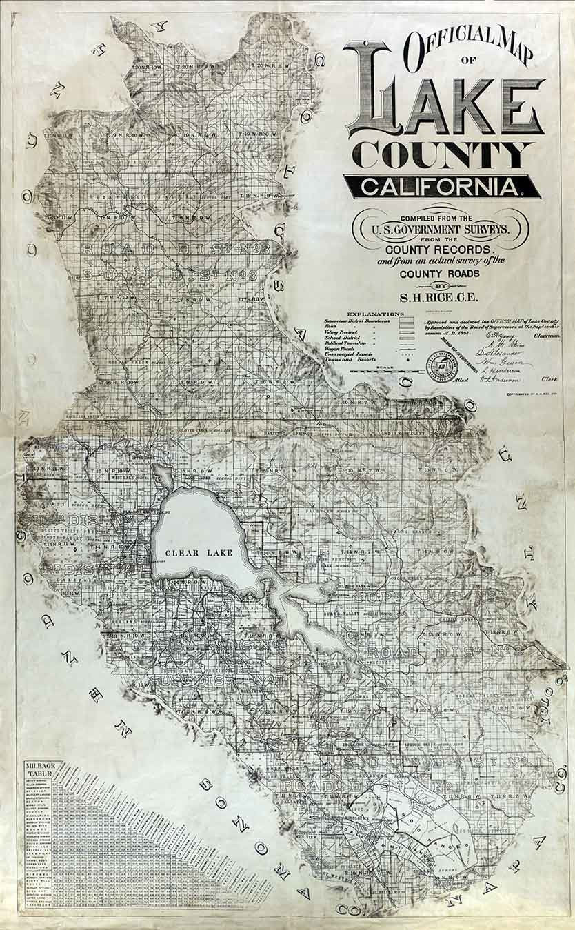 1892 Map of Lake County California