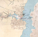 1906 Map Showing Line of Proposed Lock Canal Panama Canal Panama