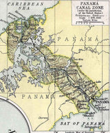 1920 Map of Central America and Panama Canal