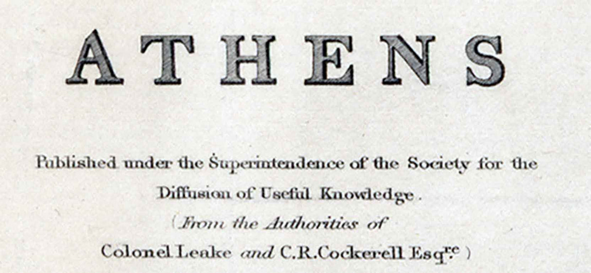 1832 Map of Athens Greece Acropolis