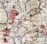 1881 Map of Yellowstone National Park Wyoming