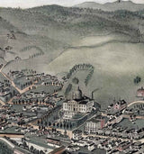 1884 Panoramic Map of Montpelier Washington County Vermont