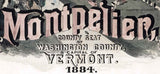 1884 Panoramic Map of Montpelier Washington County Vermont