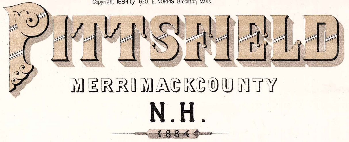 1884 Panoramic Map of Pittsfield Merrimack County New Hampshire