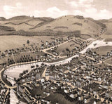 1884 Panoramic Map of Pittsfield Merrimack County New Hampshire