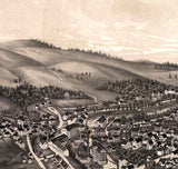 1886 Panoramic Map of Greenville New Hampshire
