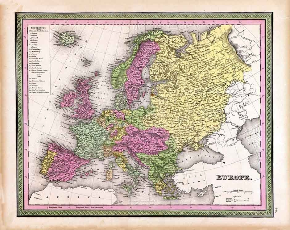 1849 Map of Europe