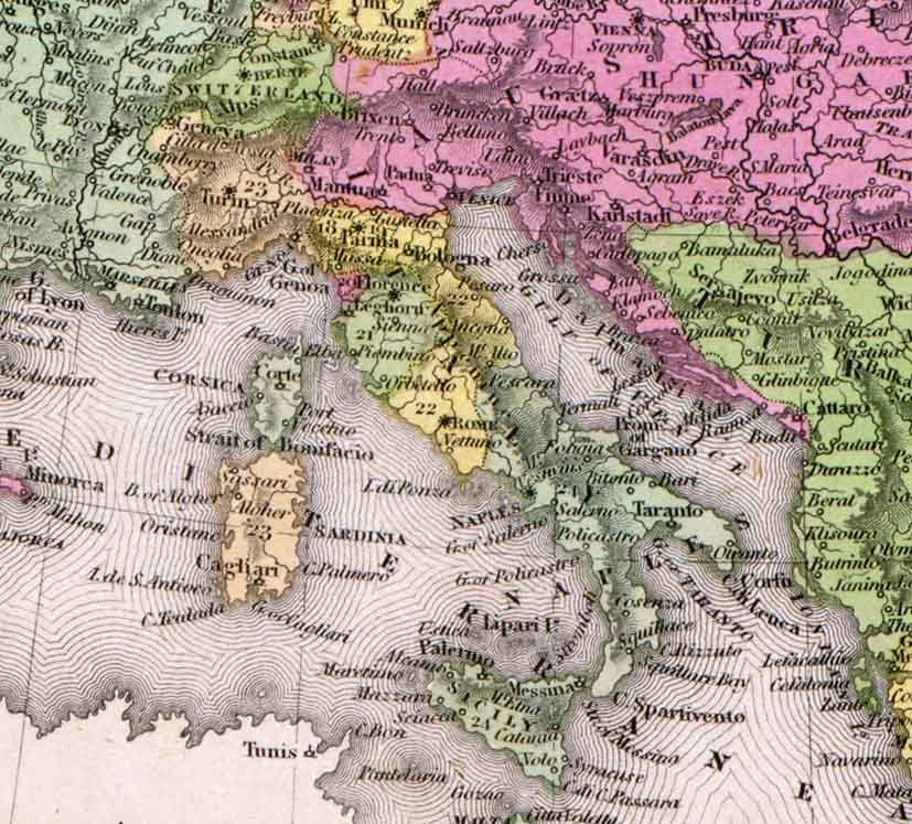 1849 Map of Europe