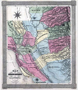 1851 Map of the Mining District of California