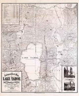 1874 Topo Map of Lake Tahoe California