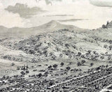 1876 Panoramic Map of Healdsburg Russian River California