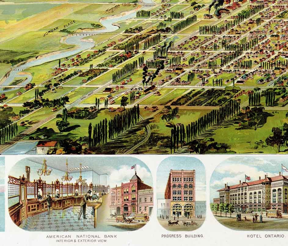 1891 Panoramic Map of Salt Lake City Utah