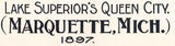 1897 Panoramic Map of Marquette Michigan Lake Superior