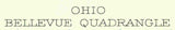 1901 Topo Map of Bellevue Ohio Quadrangle Sandusky Bay Lake Erie