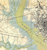 1919 Topo Map of Charleston South Carolina Quadrangle