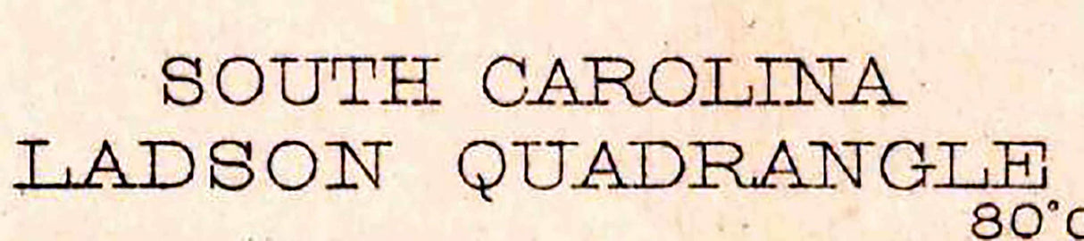 1919 Topo Map of Ladson South Carolina Quadrangle