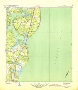 1940 Topo Map of Hollingers Island Alabama Quadrangle