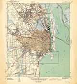 1940 Topo Map of Mobile Alabama Quadrangle