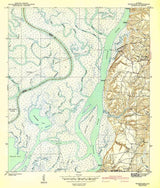 1943 Topo Map of Hurricane Alabama Quadrangle