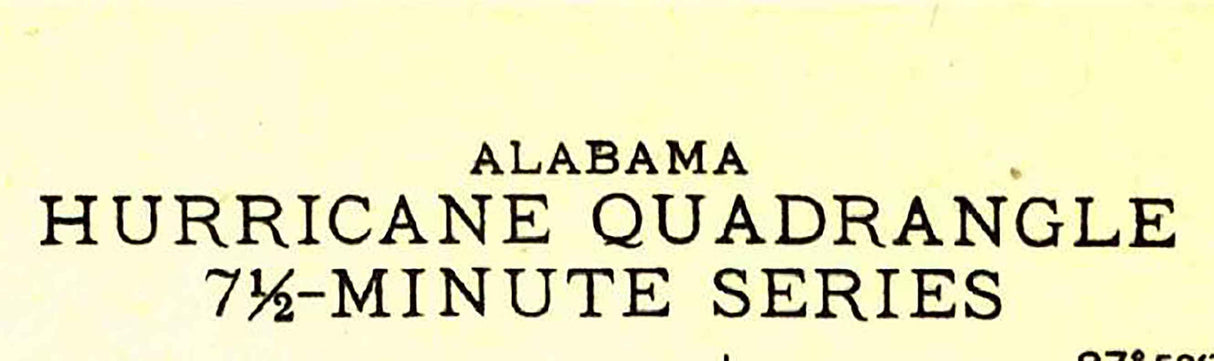 1943 Topo Map of Hurricane Alabama Quadrangle