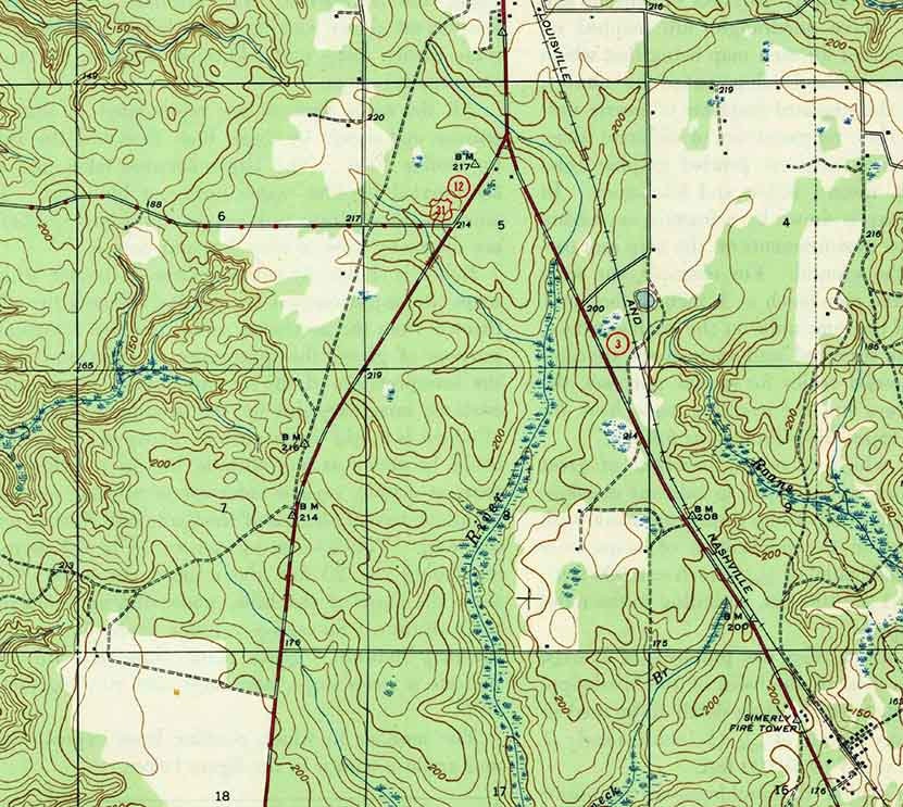 1944 Topo Map of Stapleton Alabama Quadrangle