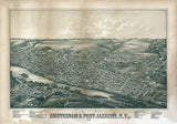 1881 Panoramic Map of Amsterdam Port Jackson New York