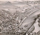 1881 Panoramic Map of Canajoharie Palatine Bridge New York