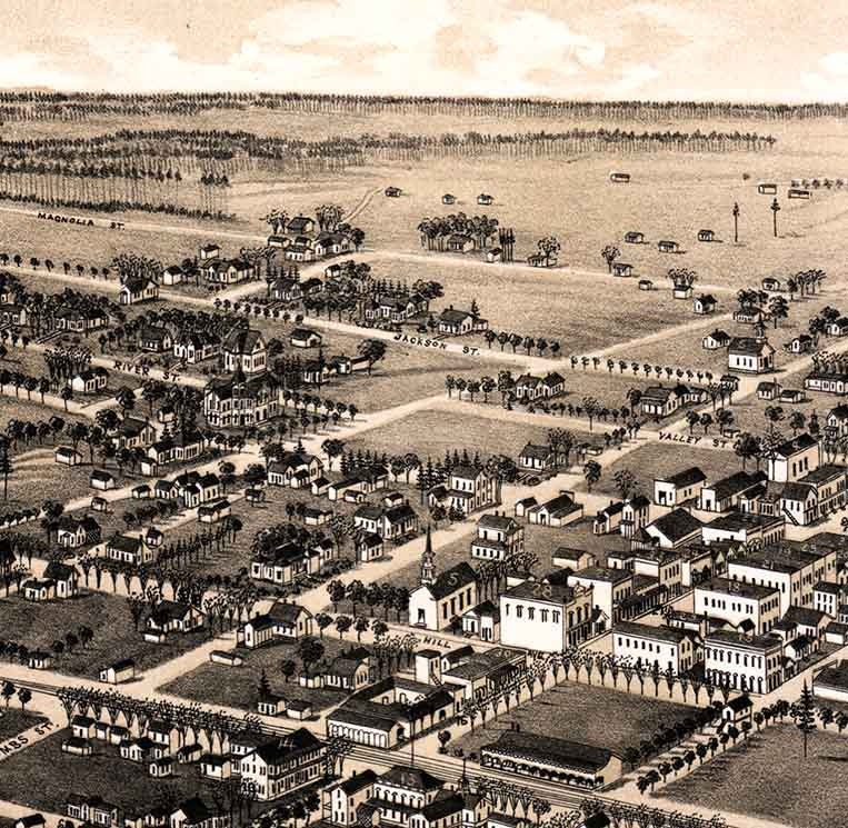 1885 Panoramic Map of Valdosta Georgia Lowndes County