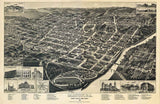 1887 Panoramic Map of Macon Georgia Bibb County