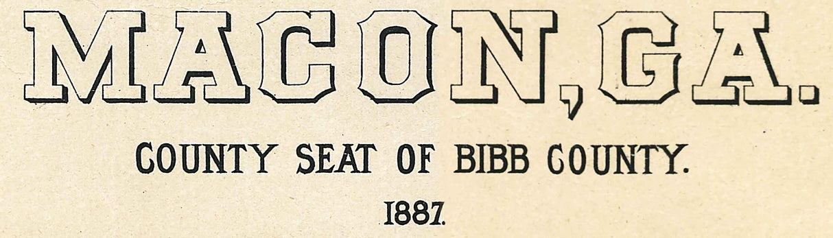 1887 Panoramic Map of Macon Georgia Bibb County