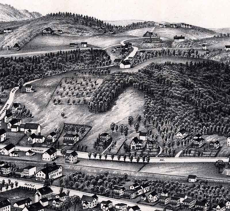 1890 Panoramic Map of Altamont New York