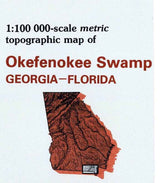 1980 Topo Map of Okefenokee Swamp Georgia Florida