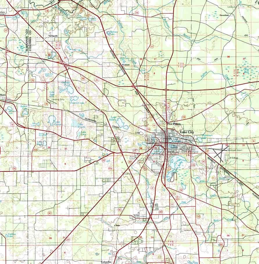 1981 Topo Map of Lake City Florida Quadrangle Osceola National Forest