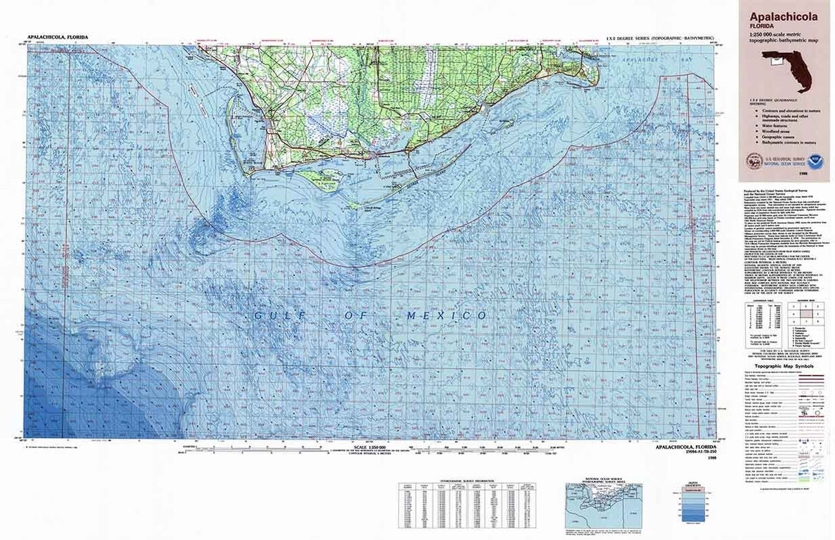 1988 Nautical Map of Apalachicola Florida