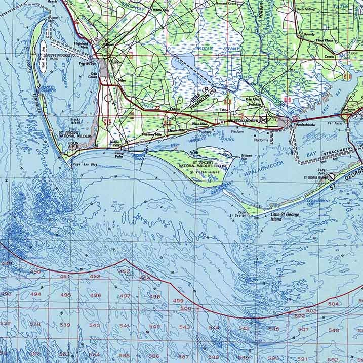 1988 Nautical Map of Apalachicola Florida