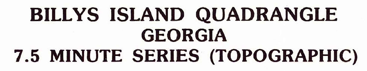 1994 Topo Map of Billys Island Georgia Quadrangle Okefenokee Swamp