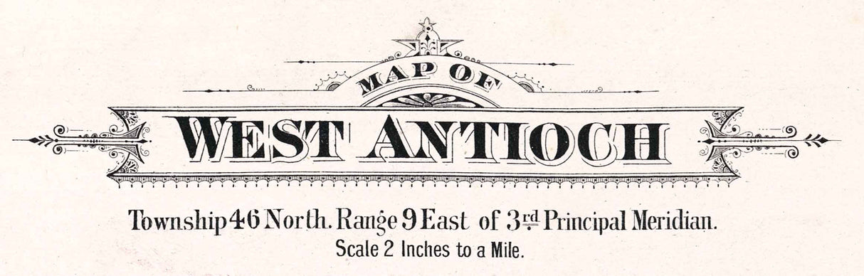 1885 Map of West Antioch Township Lake County Illinois