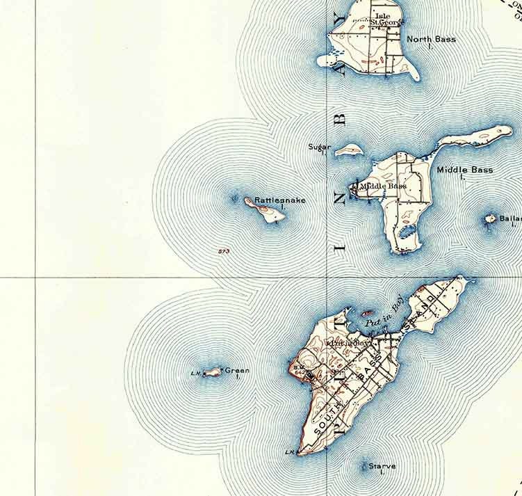 1903 Topo Map of Put In Bay Ohio Quadrangle Lake Erie