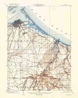 1904 Topo Map of Sandusky Ohio Quadrangle Lake Erie