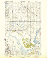 1932 Topo Map of Grahams Island North Dakota Quadrangle