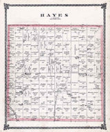 1884 Map of Hayes Township McPherson County Kansas