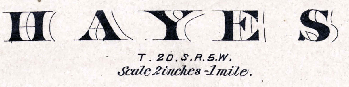 1884 Map of Hayes Township McPherson County Kansas