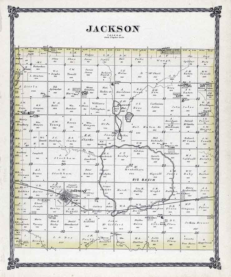 1884 Map of Jackson Township McPherson County Kansas