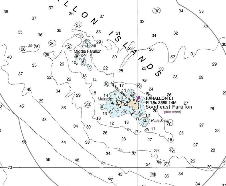 2013 Nautical Map of the Farallon Islands