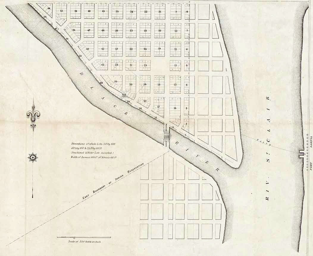 1858 Map of the Town of Huron Michigan