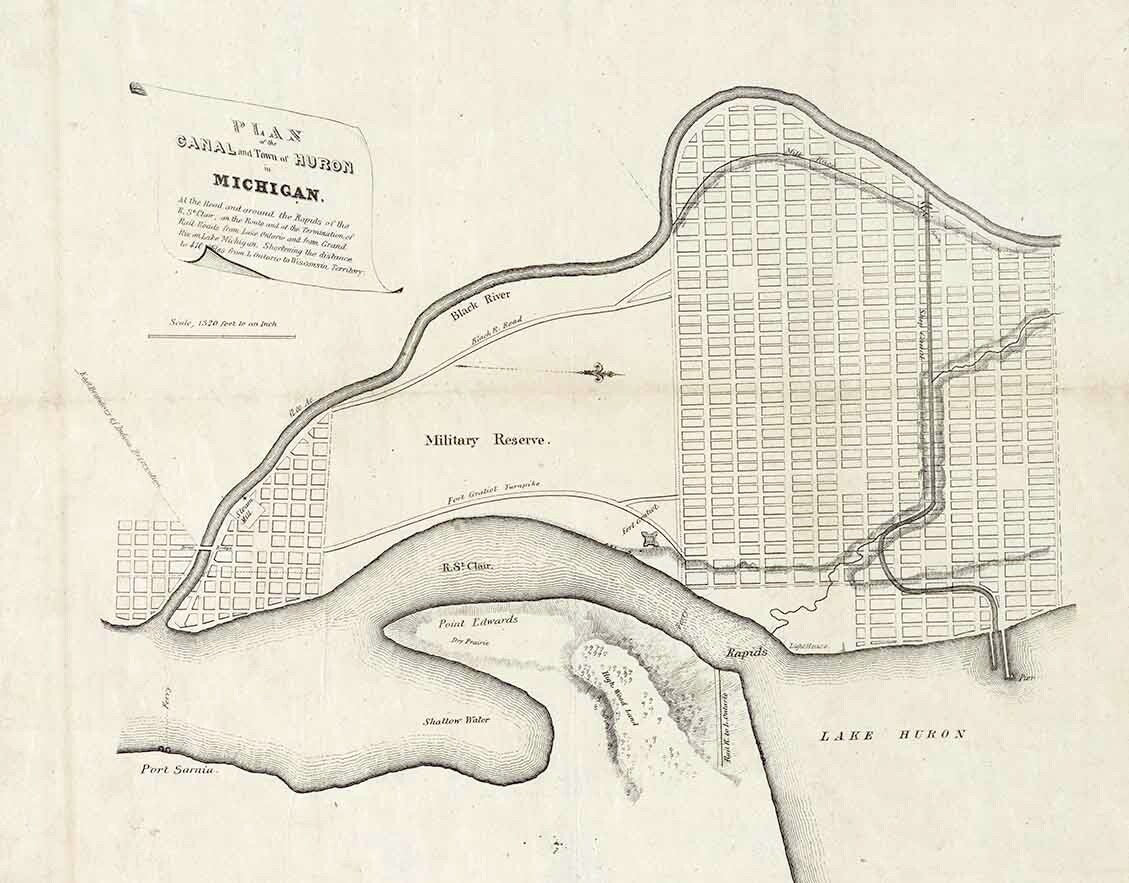 1858 Map of the Town of Huron Michigan