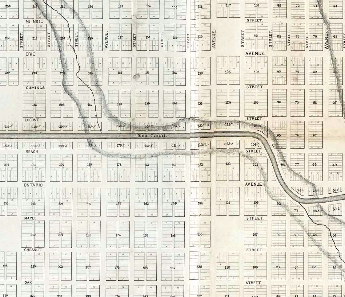 1858 Map of the Town of Huron Michigan