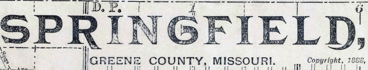 1888 Map of Springfield Greene County Missouri