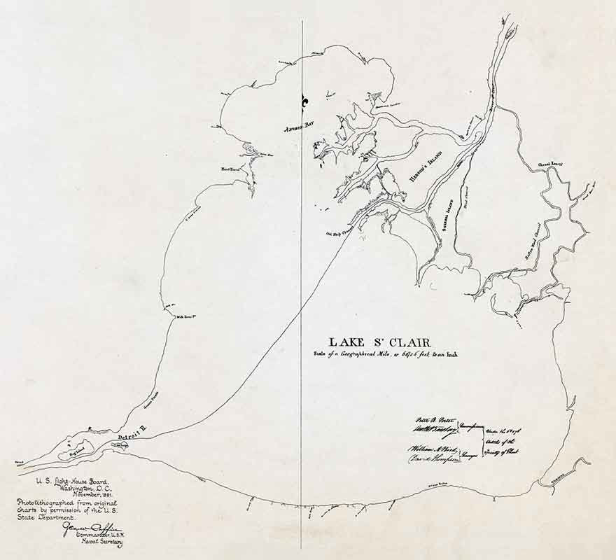 1891 Map of Lake Saint Clair